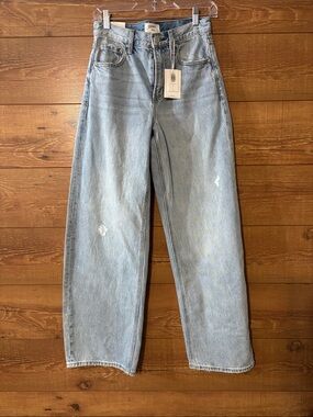 NWT Z Supply Remi sz 24 Light Wash High Rise Bowed Wide Jeans